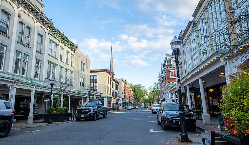 A landscape view of the historic Kingston Stockade District.