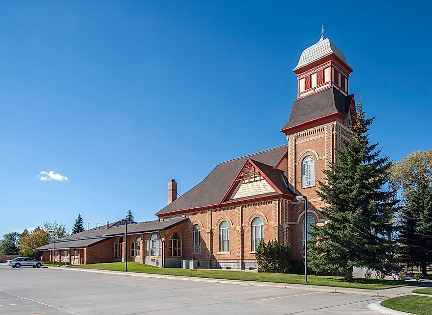 The Randolph Tabernacle LDS church in Randolph, Utah.