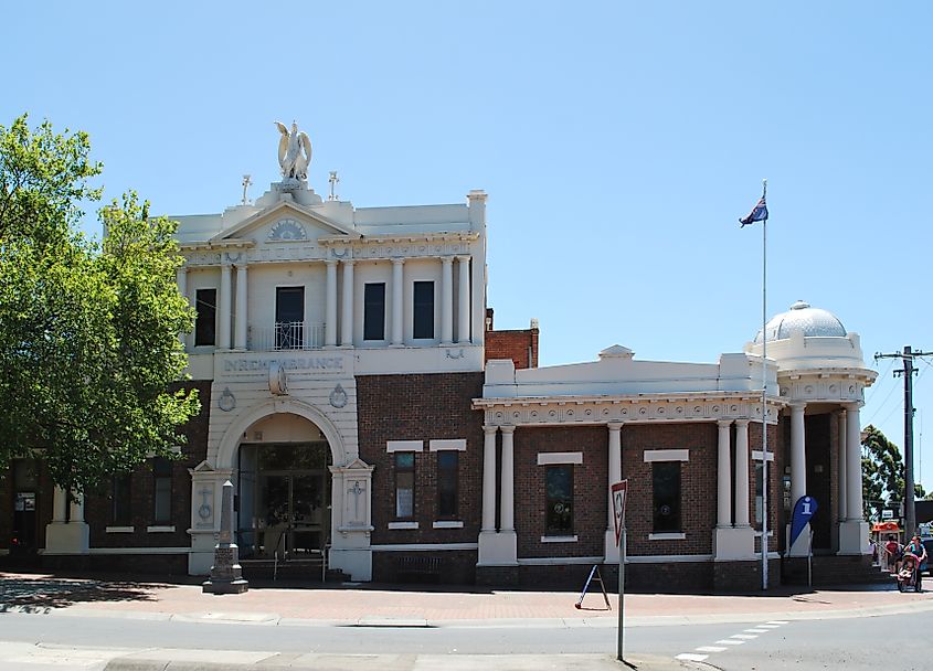 War memorial hall at Leongatha, Victoria, Australia.