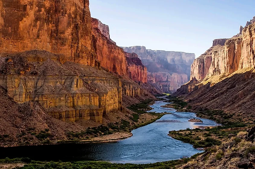 The Colorado River flowing through the Grand Canyon.