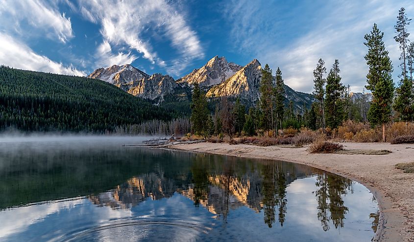 Beautiful view of the Sawtooth Mountains in Idaho