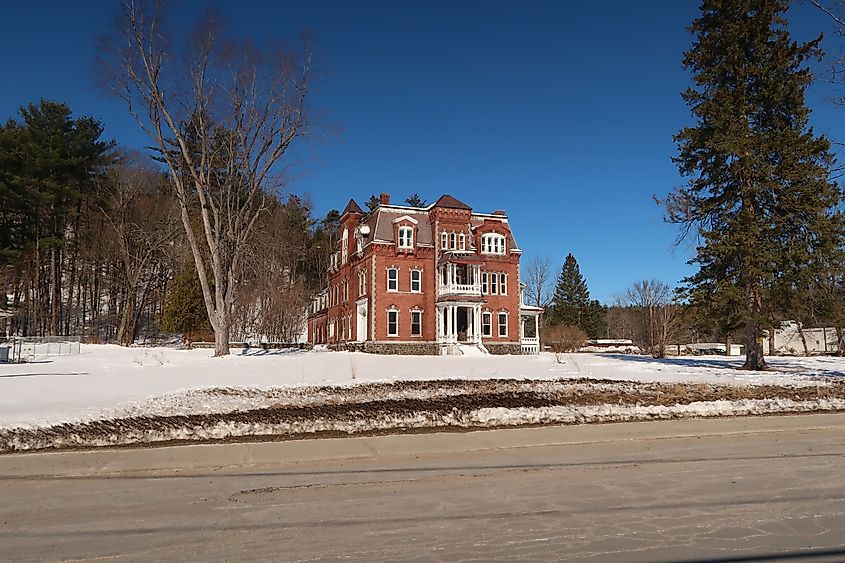 Historic Graves Mansion on College Street in Au Sable, New York. 
