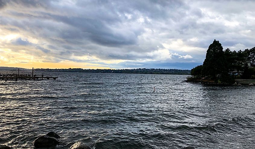 Lake Washington sunset. Kirkland Washington