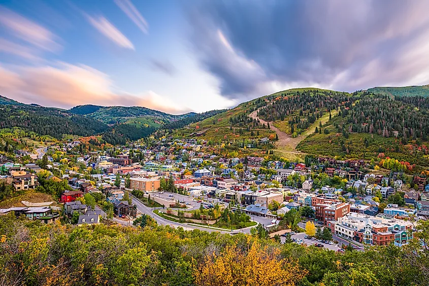 Aerial view of Park City, Utah.