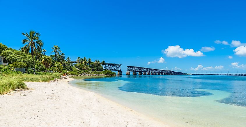 Bahia Honda State Park in Calusa Beach, Florida Keys is a tropical coast with paradise beaches.