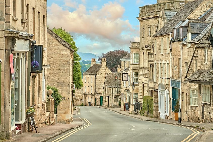 Painswick High Street, England.