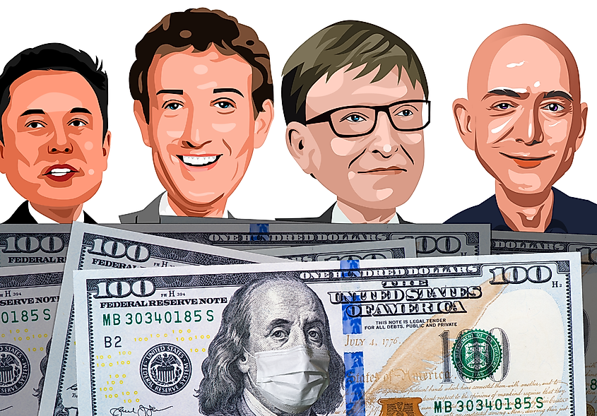 US Billionaires: Elon Musk, Mark Zuckerberg, Bill Gates, Jeff Bezos