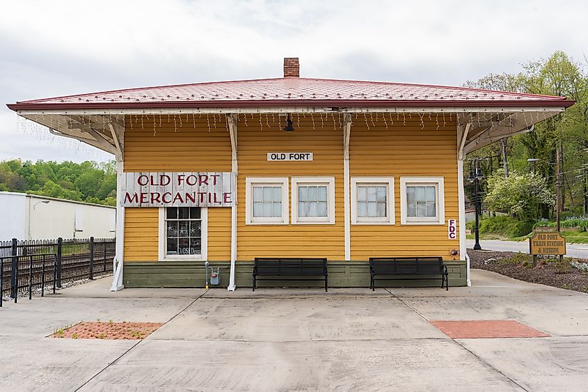 Old Fort Train Station and Museum at Old Fort, North Carolina.