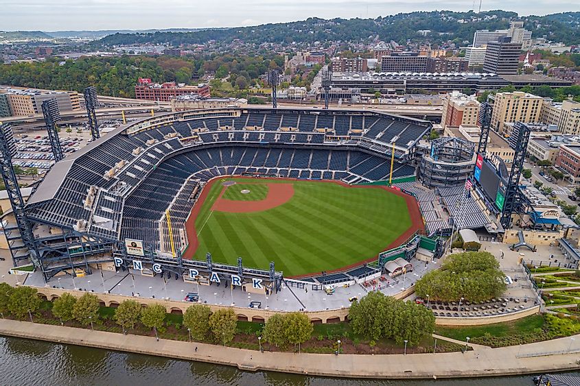 Aerial view of the PNC Park in Pittsburgh, Pennsylvania