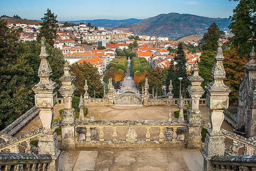 Stairs of the Sanctuary of Our Lady of Remedios in Lamego, Portugal.