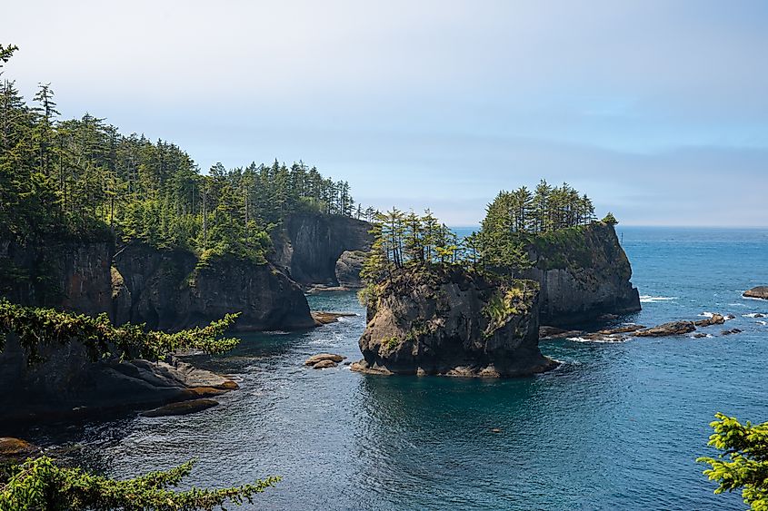 Beautiful rocky coastline from Cape Flattery, Washington State. 
