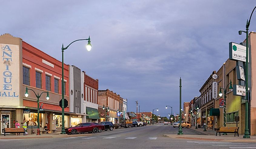 The old business district on Will Rogers Boulevard in Claremore.