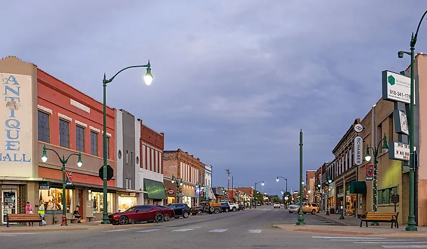 The old business district on Will Rogers Boulevard in Claremore