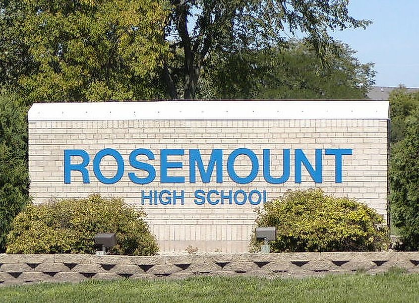 Rosemount Minnesota high school sign