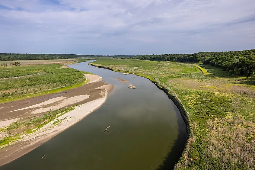 Scenic landscape of the Des Moines River