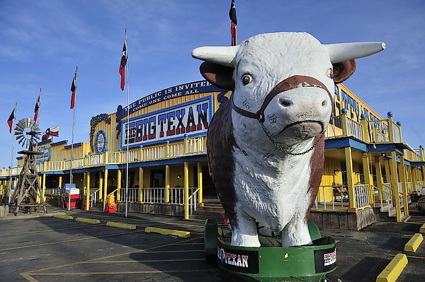 Big Texan Steak Ranch, famous steakhouse restaurant and motel located in Amarillo, Texas