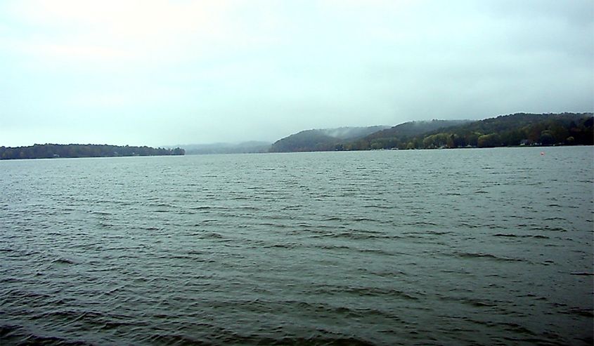 Image of Lake Lemon, Indiana looking from west end of the main bay towards the east