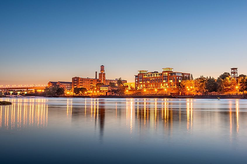 Downtown skyline of Columbus, Georgia on the Chattahoochee River