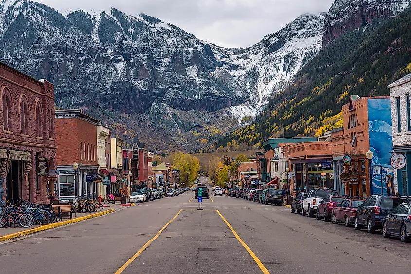 Main Street in Telluride, Colorado.