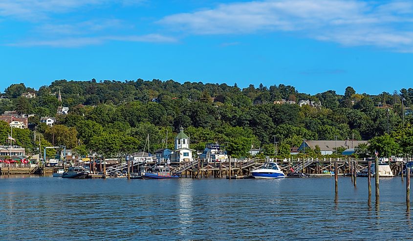 Shoreline in the village of Sleepy Hollow in New York state.