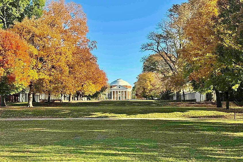 The Rotunda dominates the Academical Village. Image credit: Bryan Dearsley