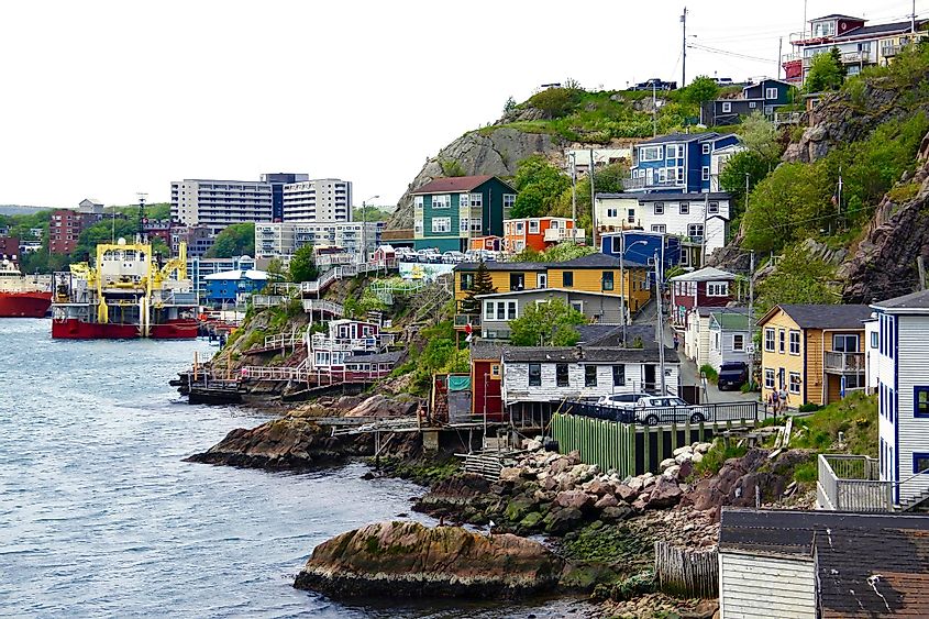Colourful view of the Battery in St. John's, Newfoundland, Canada