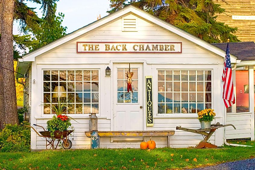 The Back Chamber antiques in North Hero, Vermont. Lake Champlain Island