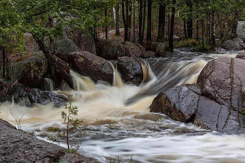 A beautiful waterfall in Marinette County, Wisconsin.