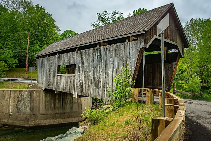 The Warren Covered Bridge on the Mad River in Warren, Vermont