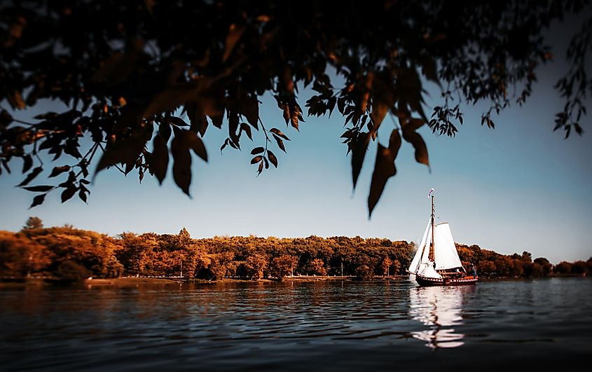 Sailboat on a lake in Creve Coeur