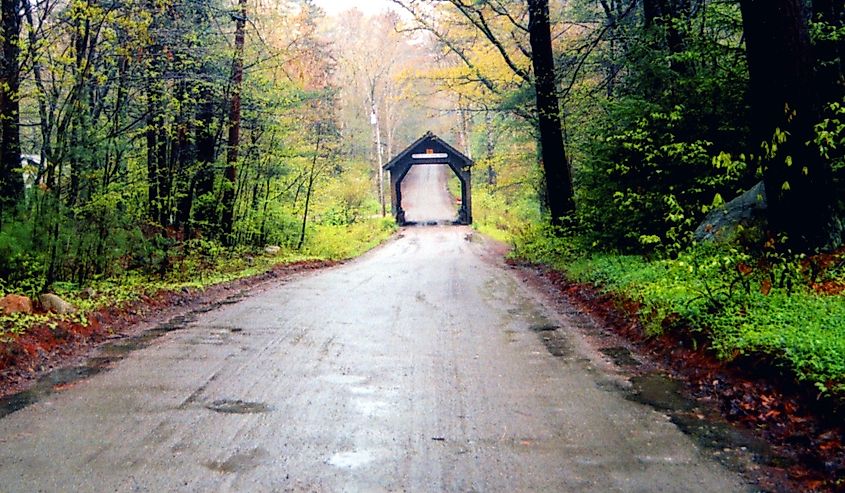 The Swamp Meadow Bridge in Foster, Rhode Island.