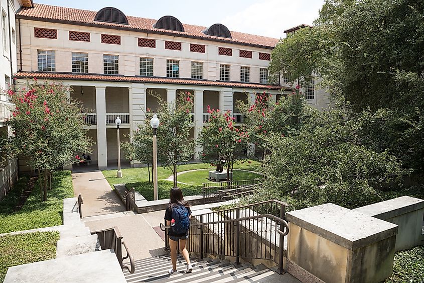 Mezes Hall for the College of Liberal Art, at the University of Texas in Austin.