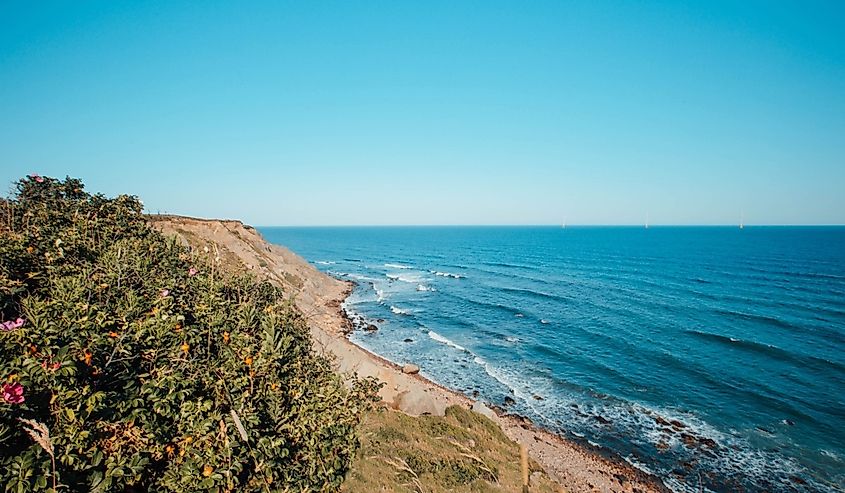 Block Island, Mohegan Bluffs coastline.
