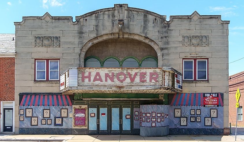 Old Theatre building on Frederick Street in Hanover, Pennsylvania