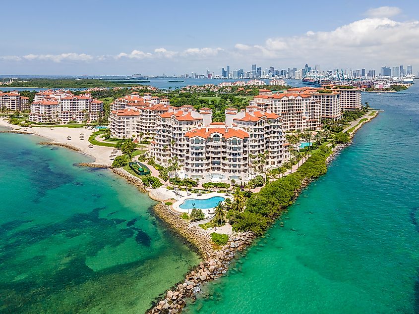 This photo was taken from a drone over Fisher Island