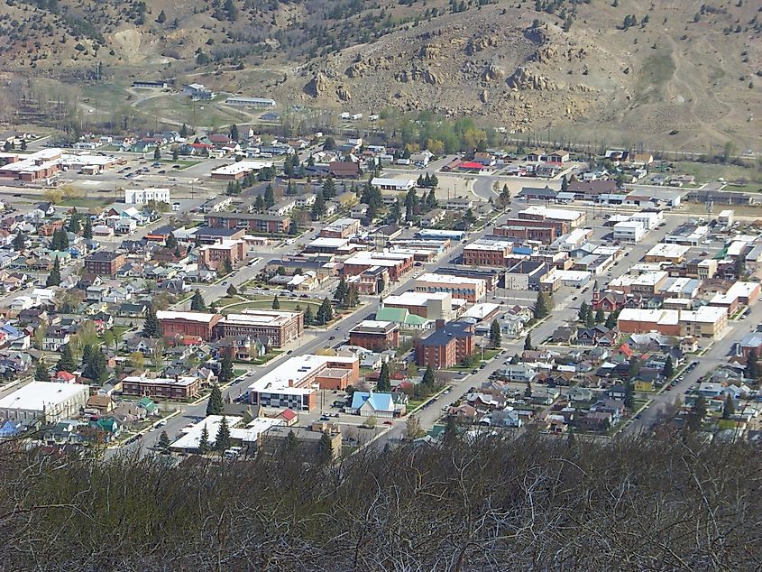 Aerial view of Downtown Anaconda