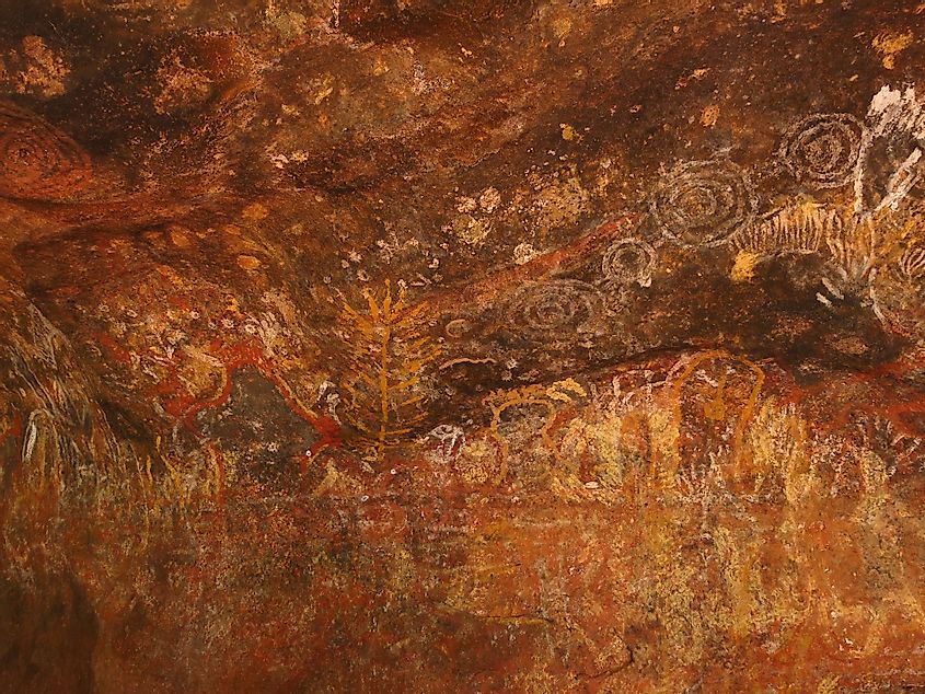 Aboriginal rock art in Uluru-Kata Tjuta National Park, Australia