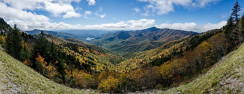 Autumnal view from the Blue Ridge Parkway in Western North Carolina