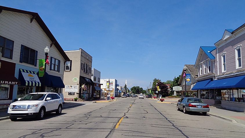 Looking north along M-25 in Caseville, Michigan