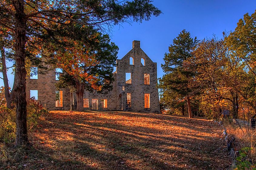 Castle ruins at Ha Ha Tonka State Park, Missouri.