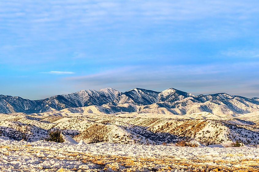 Foothills of the San Gabriel Mountains as seen from the Mojave Desert in California