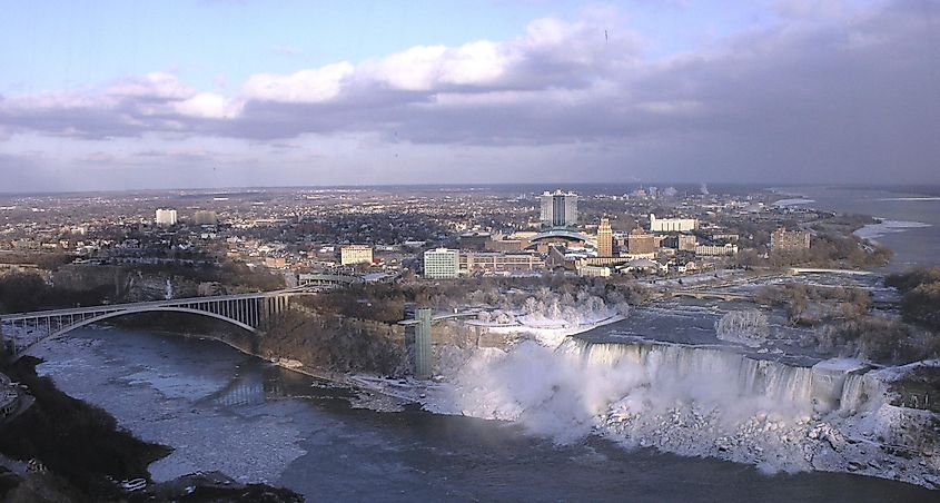 Aerial view of Niagara Falls, New York