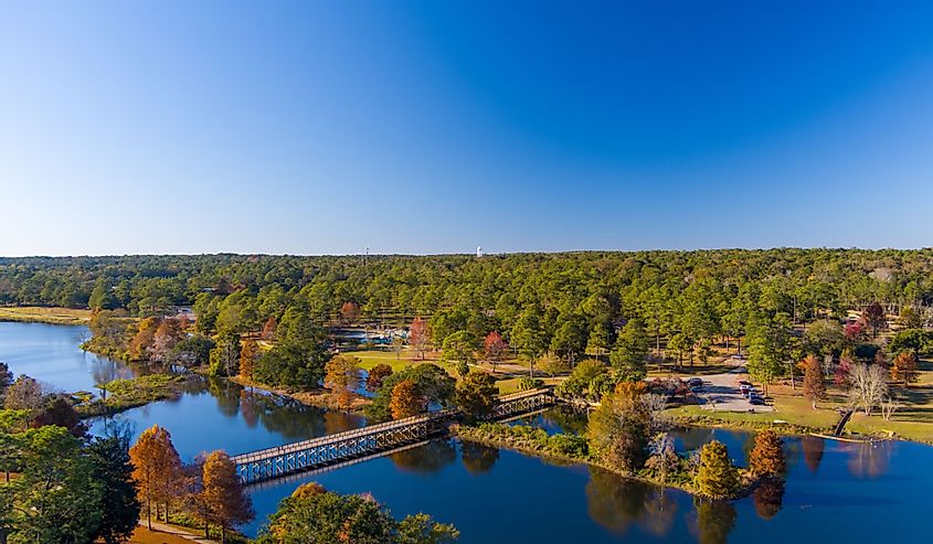 Aerial view of Mobile, Alabama Municipal (Langan) Park