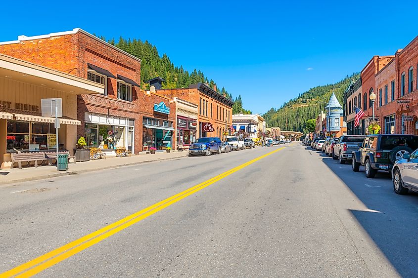 The beautiful Main Street in Wallace, Idaho