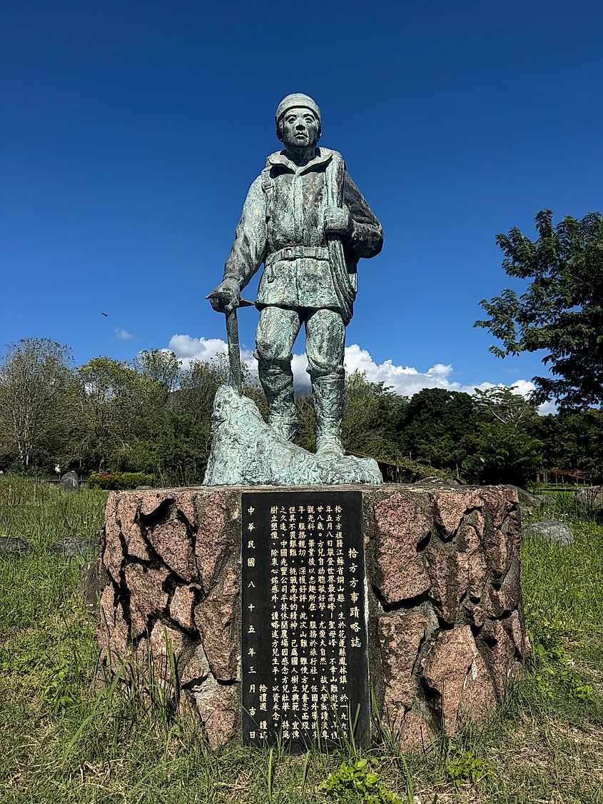 Bronze statue of Shih Fang-Fang who passed away climbing everest