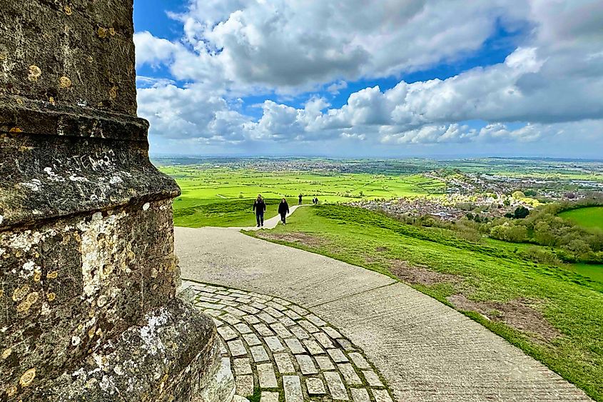 Spectacular views over Somerset from Glastonbury Tor. Image credit: Bryan Dearsley