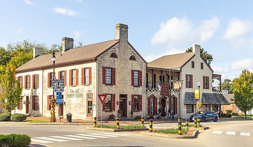 The Old Talbott Tavern was built in 1779 in Bardstown, Kentucky. Image credit Ryan_hoel via Shutterstock