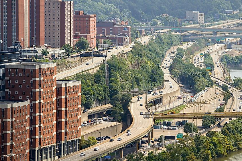 Highways passing through Pittsburgh.