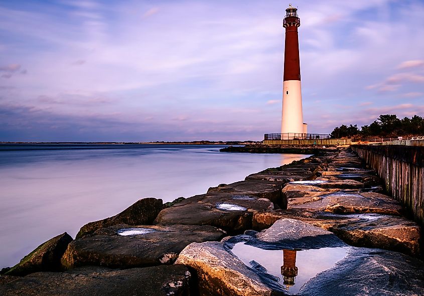 Lovely evening sky at Barnegat lighthouse state park, New Jersey