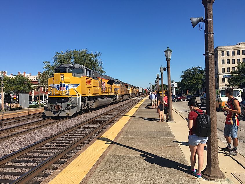 The Union Pacific Railroad in Elmhurst, Illinois